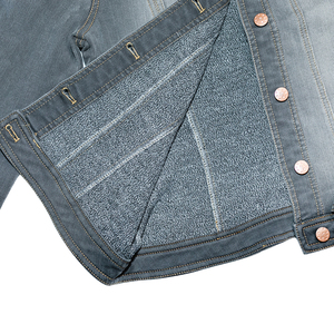 Abrigo vaquero personalizado de alta calidad para mujer, recién llegado, chaqueta con solapa cruzada de algodón para invierno, ajuste holgado, Color vaquero crudo - Product Image 3