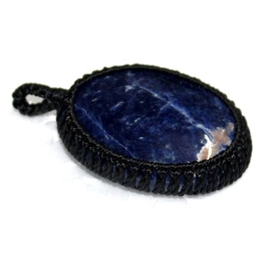 Collar con Colgante de Sodalita Natural, Cabujón Envolvente, Pieza Destacada para Uso Diario, Cristal Curativo, Venta al por Mayor - Product Image 1