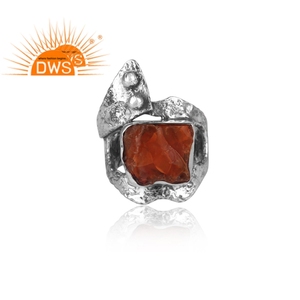 Anillo de Plata de Ley 925 con piedras preciosas de cristal, joyería Bohemia oxidada - Product Image 2