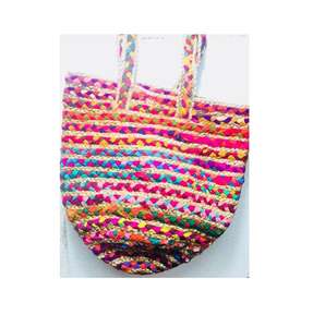 Grand sac à main en Jute multicolore pour femmes, fourre-tout Chic et fait à la main, accessoire de plage, grande taille, tendance 2020 - Product Image 1