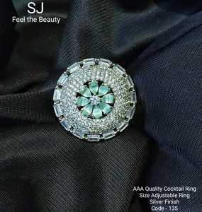 MEETALI CREATION-anillo con forma de flor de diamante, anillo de dedo grande, nuevo, a la moda, precio más bajo, 2021 - Product Image 6