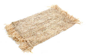 Handcrafted Beige <b>Seagrass</b> Woven <b>Placemats</b> Rustic Elegant Home Decor with Fringe Mats & Pads - Product Image 3