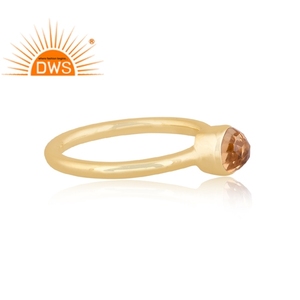 Anillo de Plata de Ley 925 con Baño de Oro y Citrino Natural, el Más Vendido del 2026, para Mujer, Fabricante de Joyería - Product Image 2