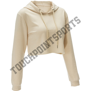 เสื้อแขนยาวมีฮู้ดสำหรับผู้หญิง,เสื้อครอปยิมเย็บริม - Product Image 3