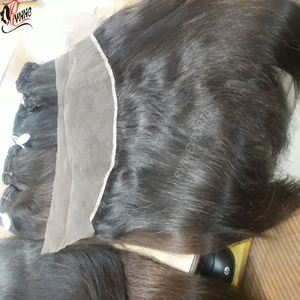 100% naturel non transformé vierge indien Remy extension de cheveux dentelle frontale vendeur de cheveux avec vague Style matière première tissage de cheveux - Product Image 6