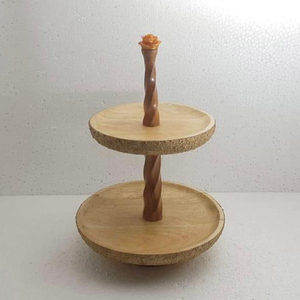 High Quality Custom Size 2 <b>Tier</b> Marble <b>Cake</b> Stand Natural Round Wedding Party <b>Cake</b> Display Tool - Product Image 6