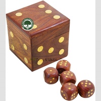 Fait à la main Vintage Life Inc. Boîte à dés en bois carrée Impression laser Article cadeau élégant pour les amateurs de jeux Rangement des accessoires de dés