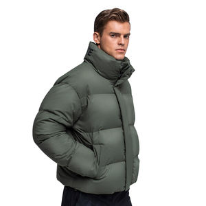 Chaqueta acolchada negra con logotipo personalizado de alta calidad, ropa de calle de invierno, chaqueta acolchada cálida de algodón y poliéster con letras - Product Image 5