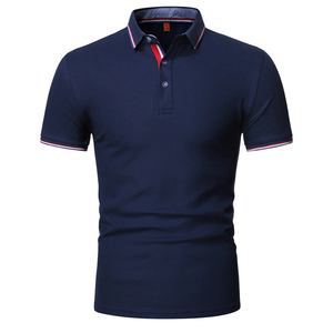 Polo à manches courtes de meilleure qualité 100% coton couleur unie tissu tricoté ODM approvisionnement anti-rides caractéristiques - Product Image 1