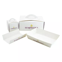 Emballage alimentaire jetable en papier recyclable sur mesure pour gâteaux, poulet frit, avec poignée