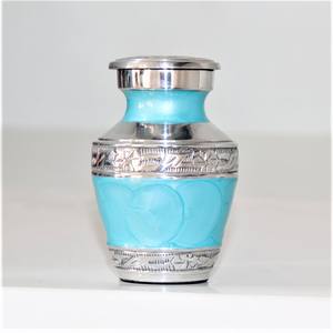 ชุดของทองเหลืองขนาดเล็กที่ระลึกโทเค็นเผาศพโกศมุกสีขาวศพโกศสำหรับขี้เถ้าขี้เถ้าเถ้าเถ้ากระดูกสำหรับเถ้ามนุษย์จากอินเดีย - Product Image 2