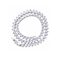 Collier de tennis personnalisé hip hop pour femmes 6mm en acier inoxydable plaqué or 18 carats chaîne à maillons géométrique avec zircons