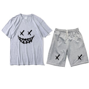 Conjunto de camiseta y pantalón corto de dos piezas para hombre y mujer, traje de algodón 100% personalizado, pantalones cortos para el sudor, unisex, alta calidad, precio barato - Product Image 3