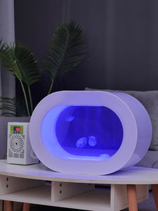 Table de vue pour aquarium de méduses, réservoir ovale en plastique noir écologique de 8L, lumières <span class=keywords><strong>color</strong></span>ées, articles polyvalents, offre spéciale - Product Image 3