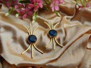 ต่างหูห่วงทองเหลืองชุบทองทำด้วยมือสำหรับเด็กผู้หญิงและผู้หญิง - Product Image 4