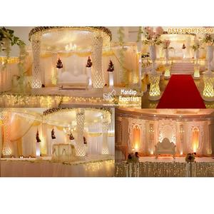 Mandap de boda de fusión india y judía, hermosa decoración de cristal interior para ceremonias de Fiji, decoraciones de boda Premium - Product Image 1