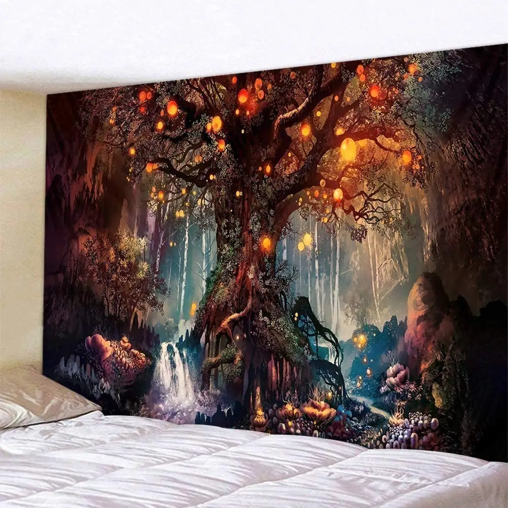 Bless International ForestTapestry Wall Tapestry Bohemian Wall Hanging Tapestries for Living Room Bedroom