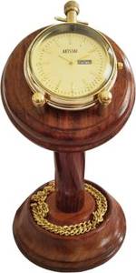 นาฬิกาพกสำหรับเดินเรือวันและวันที่นาฬิกาตั้งโต๊ะพร้อมขาตั้งไม้ชีแฮมของขวัญสไตล์โบราณสำหรับเป็นของขวัญ - Product Image 4