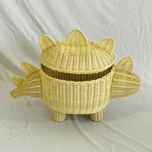 ตะกร้าหวายรูปสัตว์ตัวช้างขนาดเล็ก,ตะกร้าหวายดีไซน์งานฝีมือหวายสำหรับตกแต่งบ้าน - Product Image 1