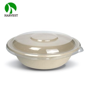 Compostable Eco-Friendly Bamboo Pulp Hot Food Take Away Container With Lid