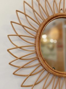 Espejo de pared decorativo de mimbre con girasol, novedad, 2022 - Product Image 6