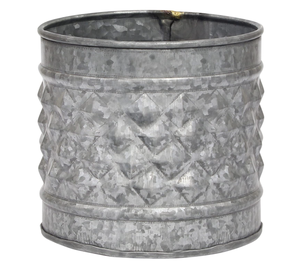 Conservatory Medium Antique Galvanized Metal Textured Planter - Product Image 1