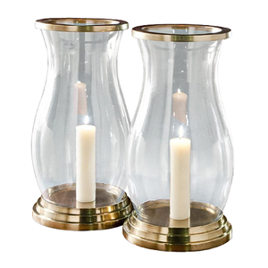 Juego de Dos Portavelas Votivas de Metal Color Dorado, Tamaño y Forma Personalizados para Accesorios de Decoración de Bodas - Product Image 1