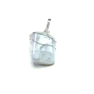 Colgante envuelto en alambre de piedra lunar de arcoíris de alta calidad, colgante de punto de cristal de cuarzo de estilo clásico, collar de piedras preciosas, mayorista - Product Image 3