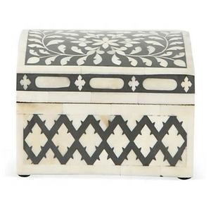 High Quality Bone Inlay Jewellery <b>Box</b> With Diamond Pattern Leaf and Rectangular Container Good Color Bone Inlay Jewelry - Product Image 3