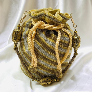 Bridal Evening <b>Bags</b> Elegant Potli <b>Bags</b> Embroidery Craftstages International Model CSIPB20-110 <b>for</b> <b>Weddings</b> Special Occasions - Product Image 1