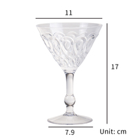 Lunettes de verres à Martini en plastique résistant aux impacts, fabriqué à taïwan, réutilisables, pour le Dessert, 1 pièce