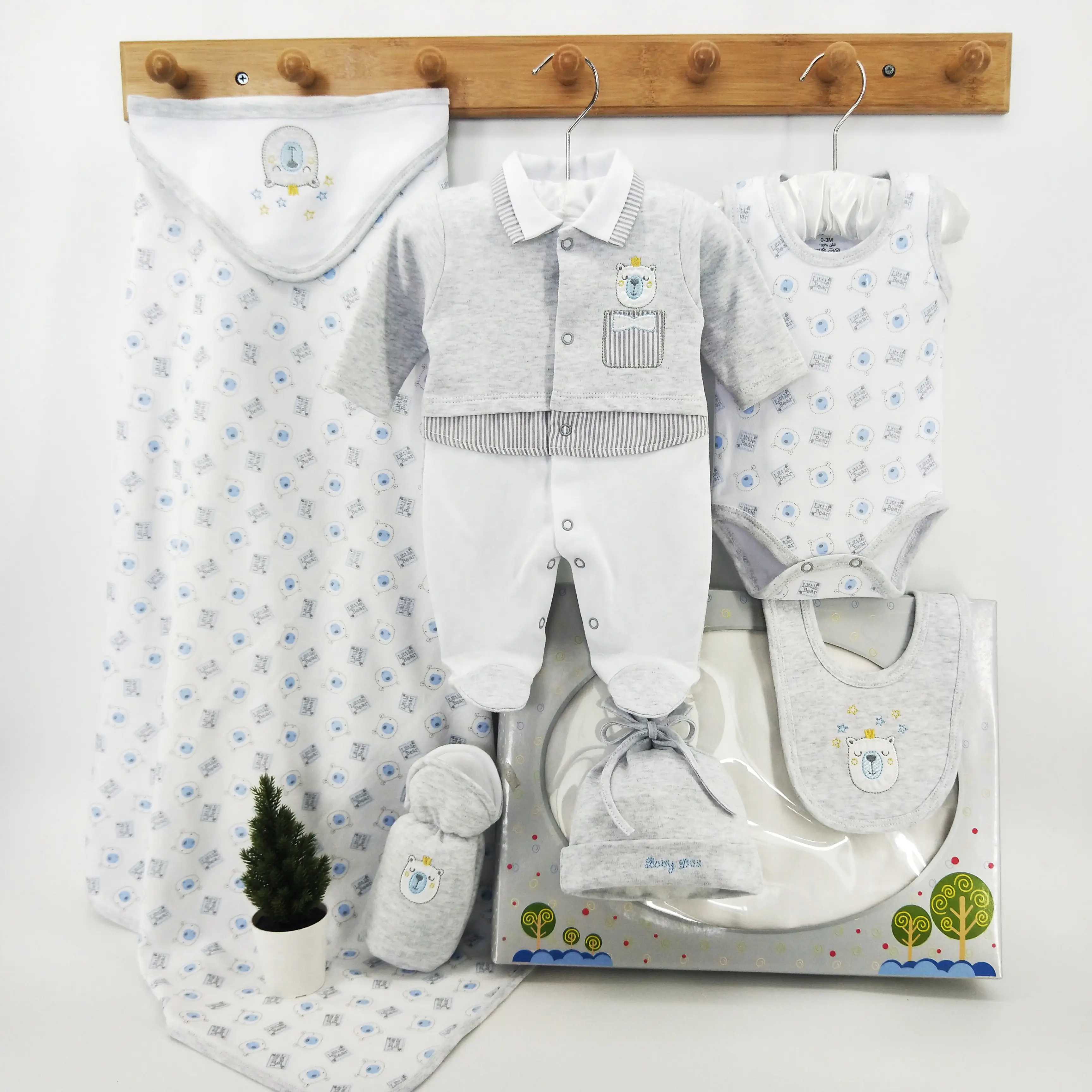 Conjunto de roupas infantis de 6 peças, conjunto de roupas fofas e quentes de algodão 100% para bebês, recém-nascidos, unissex