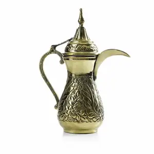 Luxury Selling Brass Arabic Coffee And Tea Pot Traditional Arabic Teapot Keeping Drink Hot Cold Hotel Home Restaurant Decor