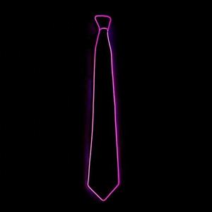 De los hombres de la <span class=keywords><strong>moda</strong></span> LED luminoso corbata brillante neón EL cable cuello corbata de Mascarada del Partido de Cosplay decoración EL corbata - Product Image 2