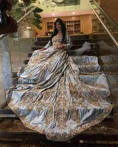 Vestido de caftán deslumbrante con bordado de DABKA, cuentas de cristal, trabajo de piedra de cristal para fiesta, 2022 - Product Image 2