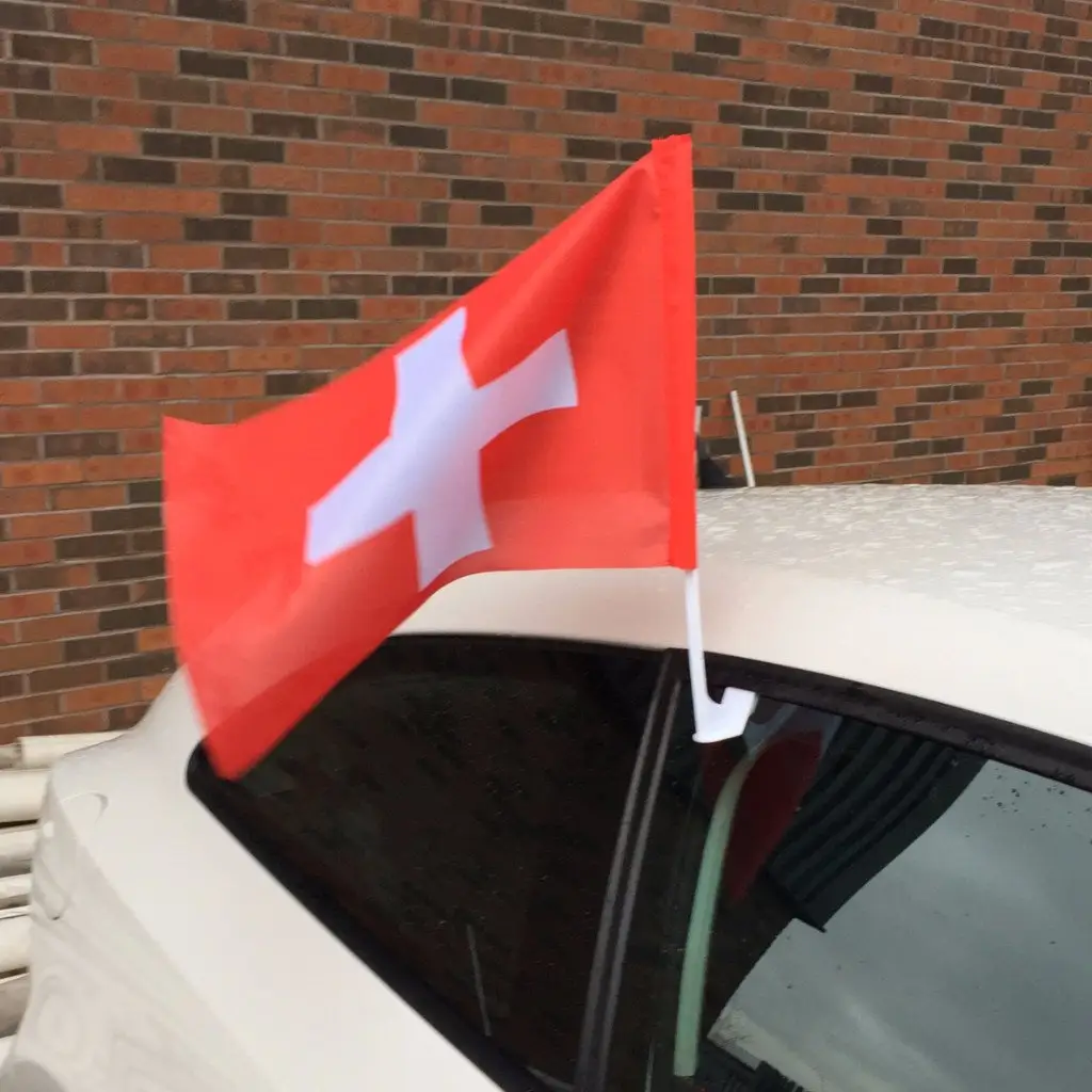 Barato personalizado logotipo do carro do poliéster acessórios bandeiras do país para o festival