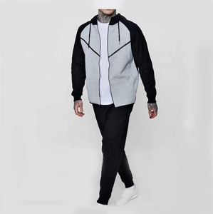 Survêtement avec logo personnalisé Survêtement de sport de couleur contrastée pour hommes Ensemble de survêtements de football uni - Product Image 3