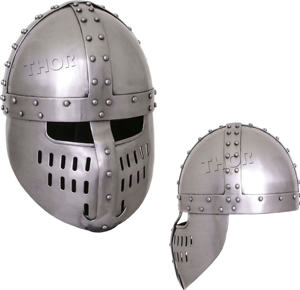 Casque de guerrier médiéval Viking Norman de couleur argent avec doublure en cuir FRP Mas Armor pour la boxe et les sports de saleté - Product Image 5