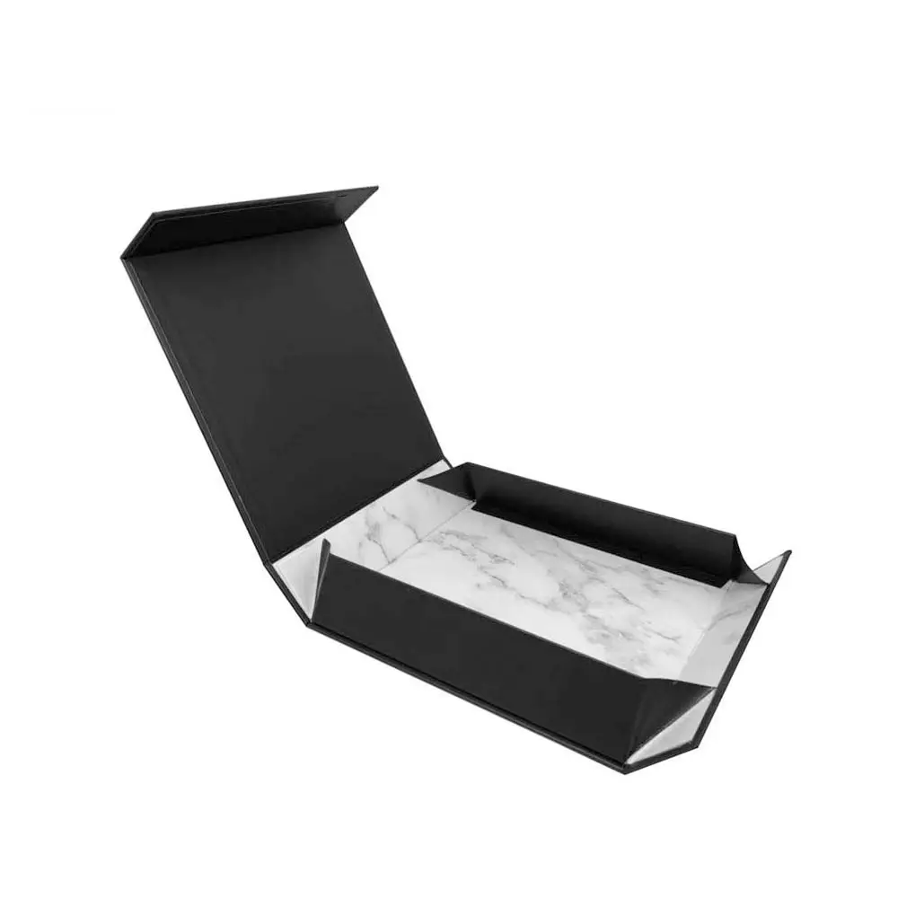 Custom Marble Printing High End Hijab Packaging Box Paperboard Magnet Folding Flat Paper Gift Jade Roller Packaging Box