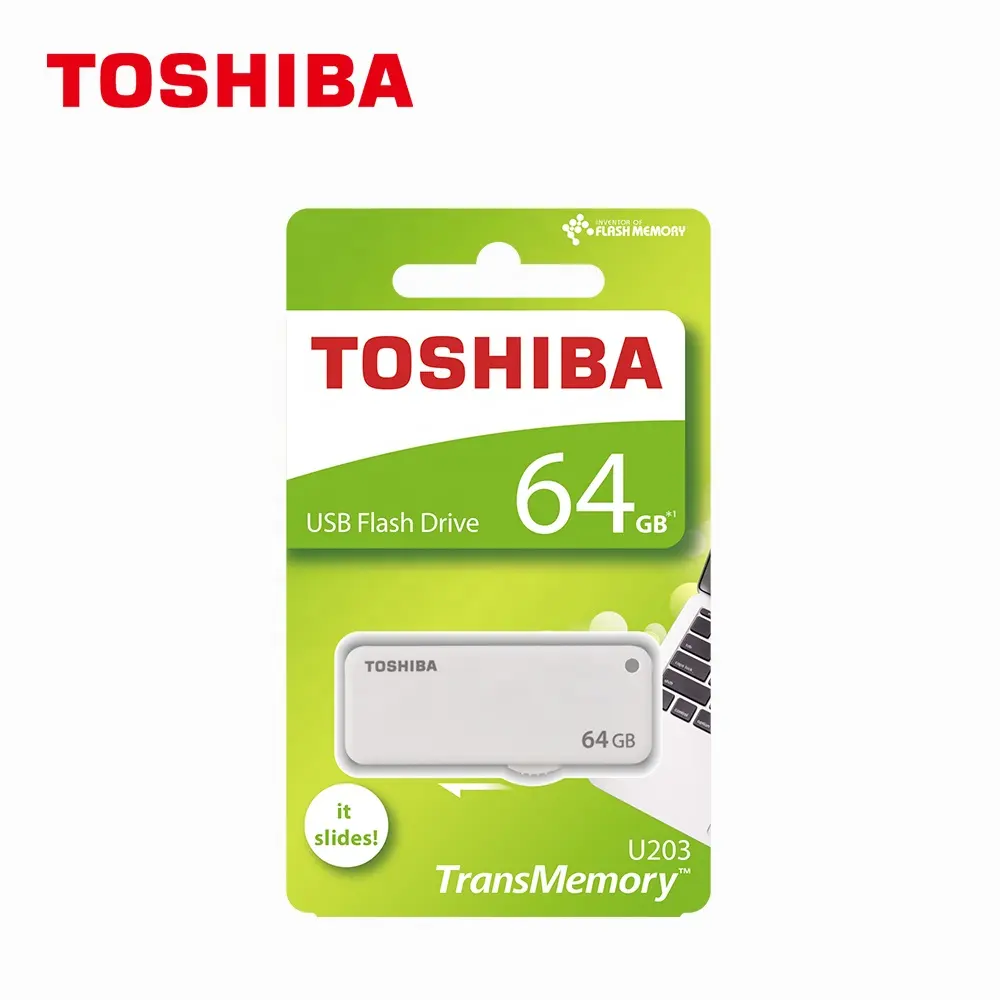 TOSHIBA — clé USB 2.0 à glissière 64 go, vente en gros, haute qualité, U203, clé USB 2.0