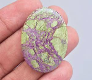 พลอย Purpurite Cabochon แบบหลวมๆ,พลอยเทียมแบบผสมขายส่งอัญมณี Stichtite พร้อม Serpentine Cabochon อัญมณี Purpurite แบบหลวม - Product Image 1