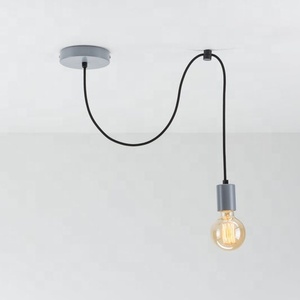 Lámpara de techo colgante gris minimalista, accesorio de iluminación interior de Metal redondo, decoración del hogar para sala de estar - Product Image 1