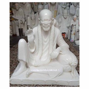 Estatua de mármol blanco puro, para adoración, Sai Baba - Product Image 1