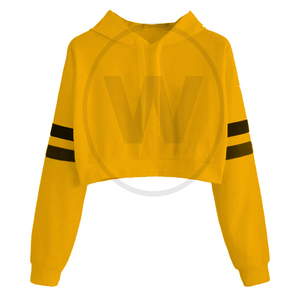 Sudadera corta con capucha personalizada para mujer, top corto con cremallera - Product Image 1