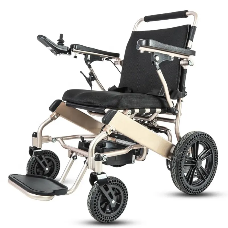 2021 LCD 조이스틱을 가진 기대는 전력 휠체어, 장애인 여행을 위한 경량 접히는 원격 제어 휠체어