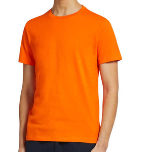 เสื้อยืดคอกลมสีส้มแบบเรียบง่ายสำหรับผู้ชาย OEM - Product Image 4