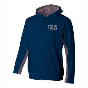 Sudadera con capucha y cremallera para hombre, con Logo personalizado, para entrenamiento, gimnasio, lisa, neón, color blanco - Product Image 6