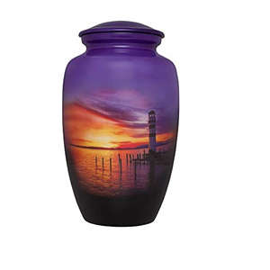 โกศบรรจุอัฐิอะลูมิเนียมสไตล์อเมริกัน พร้อมโลหะ ไม้ และหินอ่อน สำหรับงานศพผู้ใหญ่ รุ่น BSU-399 โดย Brassworld India - Product Image 1