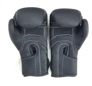 Siyah mat Finish Carbonium boks eldiveni erkekler ve kadınlar için eğitim MMA Muay Thai Premium kalite eldiven delme için ağır çanta