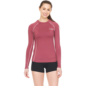 Camiseta de compresión atlética para mujer, camisa de manga larga ajustada, baselayer, compresión en blanco, con impresión de logotipo personalizado - Product Image 2